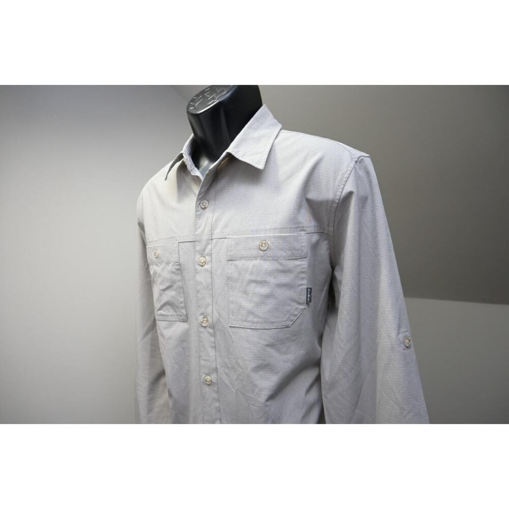 Eddie Bauer Camp Shirt Breathable Beige Long Sleeve Mens Size Large
